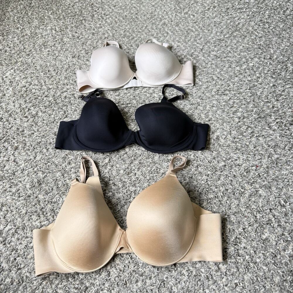 Soma Vanishing Back Full Coverage 360 Bra 38B Beige Tan Black 3 Lots Underwire